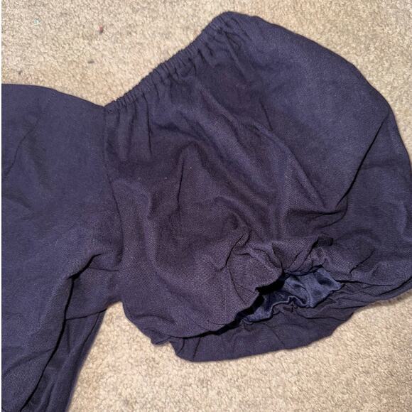 NWOT Altar'd State Puff Sleeve Sweetheart Neckline Mini Dress Navy size L - Picture 2 of 8